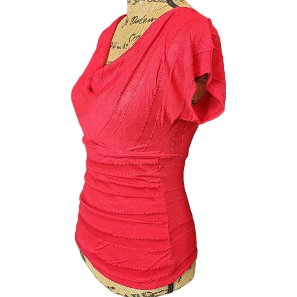 By & By Red Knit Shirt With Lace Back Detail - Picture 3 of 5